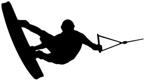 18cmx10cm Wakeboarder Silhouette Kunst Dekor Mode Vinyl Aufkleber Decorals Schwarz/Silber