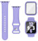 Joehwerr Cinturino 3 in 1 per Apple Watch, 44 mm, con custodia e pellicola protettiva, cinturino sportivo in silicone e custodia protettiva con vetro temperato 9H, per iWatch serie 6/5/4/SE, viola