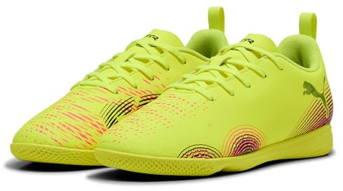 PUMA Future 8 Play IT JR, Unisex Fussballschuh, PUMA Black-PUMA White-Sun Struck,