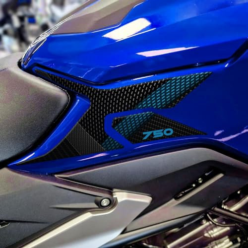 ADESIVO RESINATO EFFETTO 3D, PER MOTO COMPATIBILE CON HONDA NC 750X 2021-2023 BLU (PROTEZIONI LATERALI)