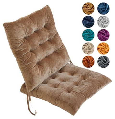 KIUGOP 4er Set Stuhlkissen, Sitzkissen Stuhl, Stuhlkissen 40x40, Kristall-Samt Sitzkissen Bank, Sitzunterlage Outdoor & Innen, Sitzauflagen Chair Cushion für Wohnzimmer Terrassen,Beige