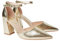 Dorothy Perkins Blanche Ankle Strap Pointed High Block Heel Court Shoes, 8, Gold
