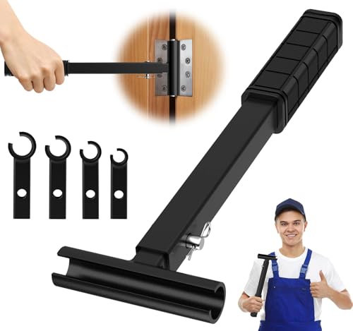 Mixizigoz 4 Size Door Hinge Adjustment Tool for Bender Commercial and Residential Door Alignment and Sagging - Heavy Duty Hinges Gap Adjusting Wrench with Non-Slip Rubber Grip (Black)