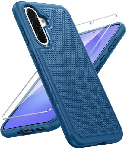 FNTCASE for Samsung Galaxy A36-5G Case: Dual Layer Protective Heavy Duty Cell Phone Cover Shockproof Rugged with Non Slip Textured Back - Military Protection Bumper Tough 6.7 Inch (Blue)
