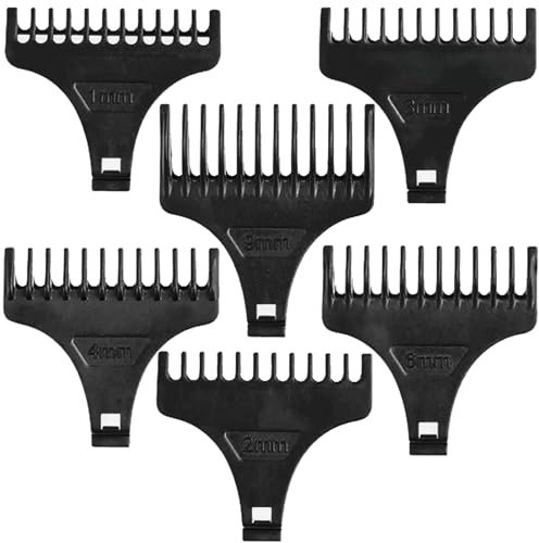 GIONAR 6 Stück Wahl Aufsätze, Haarschneidemaschine Aufsätze, Kammaufsätze Set, Kammaufsätze für Haarschneider, Friseur Salon Werkzeug (Schwarz (1-4mm,6mm,9mm)) 