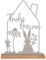 UNUS Aufsteller Silhouette Haus mit Hasen Frohe Ostern weiß