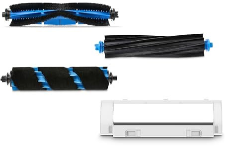 MEDION Zubehör Ersatz für Saugroboter X41 SW, X41 SW+ und X42 SW+ (1x Kombibürste, 3X Mittelbürste (Kombi, halb flauschig+halb Silikon, voll Silikon) 1x Hauptbürstenabdeckung)