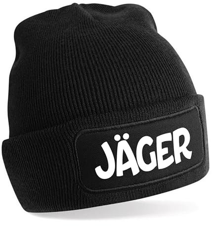 Herzbotschaft Beanie Strickmütze mit Spruch | Jäger | schwarz | Unisex SoftTouch angenehm weiche und warme Wintermütze | OneSize Einheitsgröße für Erwachsene