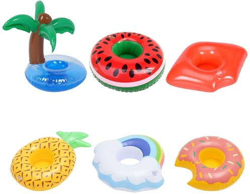 Aufblasbare Getränkehalter, Getränkehalter Pool, Schwimmender Getränkehalter, Aufblasbares Flaschenhalter, Schwimmende Bierregale, Untersetzer für Getränke Aufblasbarer, Pool Bierhalter, 6 Stück