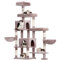 Hey-brother Arbre à Chat XXL pour Grands Chats, 180 cm de Haut, Stable, élargi à Droite, avec 3 Plateformes Confortables, 3 Grandes niches et 2 paniers pour Chat, Beige Brun EMPJ038MU