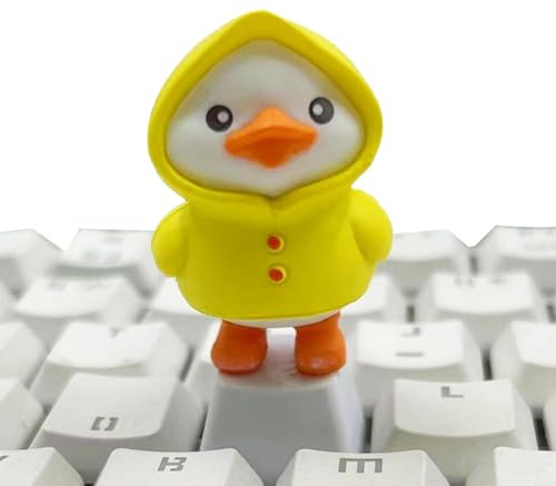 Cute Duck Keycaps - Gold Lovely Novelty Key Gaps Adorable Compact Novelty Cartoon Keyboard | Handmade 3D Yellow Duck Keyboard Layers For Mechanical Keyboard | Cover Accessory Art