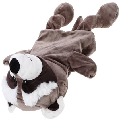 Abaodam Interaktive Tierhandpuppe Waschbär Plüsch Handspielzeug für Kinder Cartoon Waschbär Modell Geeignet für Früherziehung und Geschichtenstunde Rollenspielzeug