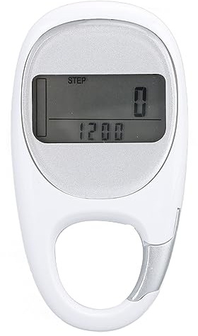 POENVFPO Schrittzähler Zum Gehen, Ansteckbarer 3D-Multifunktions-Schrittzähler für Reisen, Bergsteigen, Sport, Tägliche Trainingszeitüberwachung (White)