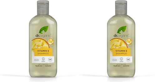 Dr Organic Vitamin E Shampoo, Hydrating, Dry & Fine Hair, Natural, Vegan, Cruelty-Free, Paraben & SLS-Free, Recyclable & Recycled Ocean Bound Plastic, Certified Organic, 265ml, Packaging May Vary