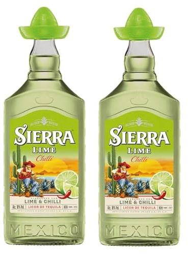 2 Flaschen Sierra Lime Licor de Tequila Chili & Lime a 700ml 18% Vol. + Space Riegel von Onlineshop Bormann