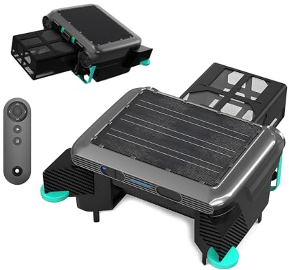 WCXTY Robot Pulitore Piscina-Skimmer Galleggiante Senza Fili per Superficie Foglie Polline Sporco,Navigazione Zigzag,Bacino 6L,Controllo Remoto per Piscine Esterne