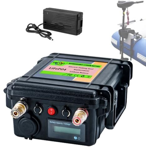 SSCYHT Outdoor-Batterie Bootsmotoren 12,8 V 14,8 V Lithium-Batterie 30 Ah 20 Ah Batterien elektrische Angelrollen LiFePO4-Batterien für Trolling-Motoren mit USB-Anschluss,14.8v20ah 1pack