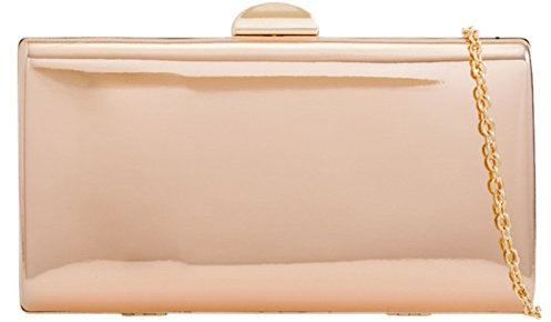 Girly Handbags Femmes lustrées Sac compact d'embrayage - Champagne