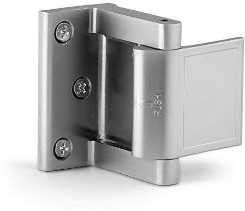 Berlin Modisch Door Lock Reinforcer Privacy Door Latch for in-Swinging Doors Extra High Resistance Home Door Security Lock (Satin Nickel)