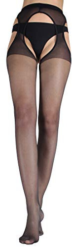 WOOTI TIGHTS Collant Donna Strip Panty 15 Den Setificato - Velato - Elegante, Sexy e Confortevole - Traspirante Made in Italy