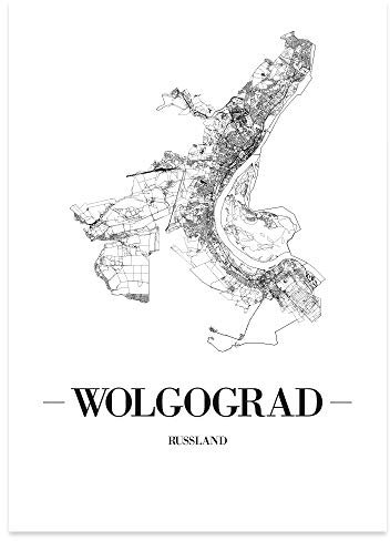 JUNIWORDS Stadtposter - Wähle Deine Stadt - Wolgograd - 30 x 40 cm Poster - Schrift A - Weiß