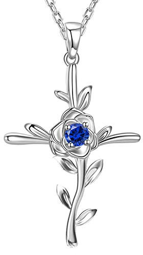 GinoMay Cadeau d'anniversaire pour maman, épouse, amour rose, collier pour femme avec pierres de naissance d'avril mai, collier pour elle, cadeau pour elle, bijoux en émeraude imitation diamant