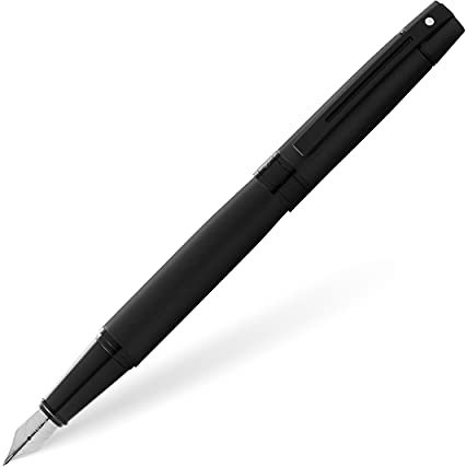 Sheaffer 300 Matte Black Fine Nib Fountain Pen + 2 Ink Cartridges + Piston Converter + Luxury Gift Box