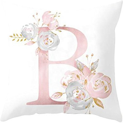 HshDUti Alphabet Kissenbezüge, Samt Zierkissenbezug, ohne Füllung-kissenhülle Dekorative Buchstabe Kissenbezug mit Verstecktem Reißverschluss für Sofa, Couch, Zimmer, DIY Name, 45 x 45 cm B