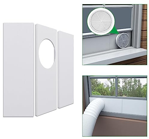 Forestchill Kit di piastre di tenuta per condizionatore d'aria portatile per tubo di scarico da 12,7 cm di diametro, kit di ventilazione CA universale per finestre scorrevoli e finestre appese