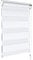 VOUNOT Doppelrollo klemmfix ohne Bohren, Duo Rollo Klemmrollo für Fenster und Tür, lichtdurchlässig & verdunkelnd Fensterrollo, 100x150cm, Weiß
