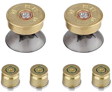 Buttons, Aluminiumlegierung 6Pcs Gold Metal Buttons & Thumbstick Mod Kit für PS4 Controller