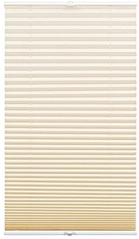 GARDINIA Plissee Concept Tageslicht, Blickdichtes Faltrollo, Alle Montage-Teile inklusive, EASYFIX Plissee verspannt mit Zwei Bedienschienen, Beige, 100 x 130 cm (BxH)