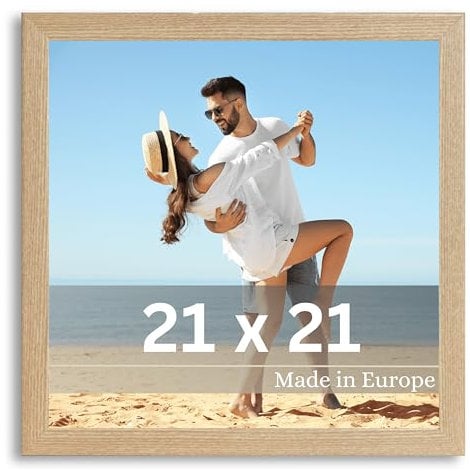VictoR Bilderrahmen Klee 21x21 cm in Beige - moderner schlichter Fotorahmen Quadratisch Holz - Bilderrahmen 21x21 Beige