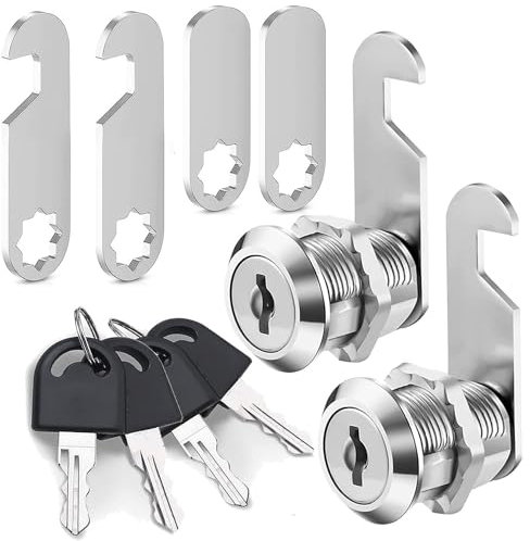 Litensh 2PCS Serrure de boite aux lettres 16mm, serrure à levier, serrure de portes d'armoire, serrure de casier, verrous porte de placard avec clés, serrure à came casier pour tiroir armoire