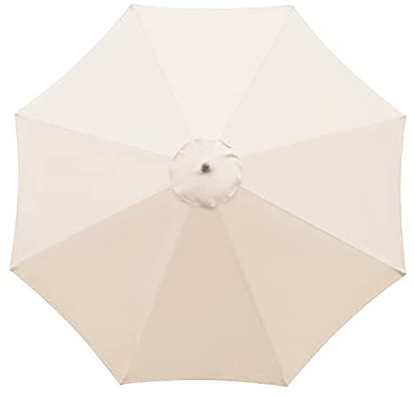 AUPSU Toldo de repuesto para sombrilla de patio, 3 m, 8 varillas, tela de repuesto para jardín y patio, Verde, caqui, rojo, negro, 9.8Ft/3m