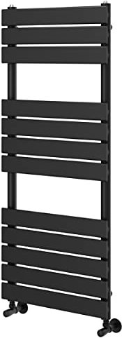 Go Bathrooms Ark Towel Rail 1200mm x 500mm Matt Black Bathroom Radiator Designer Heated Ladder Rail Flat Panel Heater