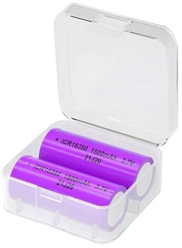 TQTHL 2pcs 3.7v 18350 1500mah li-ion battery with battery box