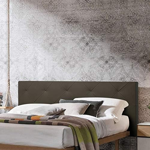 P17 - TESTIERA | Spalliera in Ecopelle | Colore Elephant | Cuciture Rombi | Dimensioni L.180 H.80 |