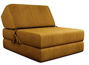 Mirjan24 Sofa Kevin Cord mit Schlaffunktion, Schlafsofa, Bettsessel, Klappmatratze, Faltmatratze, Gästebett, Schlafcouch, Kinderzimmer (Poso 01)
