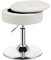 COSTWAY Schminkhocker 360° drehbar, Schminktisch Hocker mit Stauraum, Sitzhöhe 51-66cm, Sitzhocker Bürohocker gepolstert, Barhocker rund, modern (Weiß)
