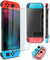 XPEX Custodia Protettiva per Nintendo Switch,1 Custodia Protettiva TPU Comfort con 2 PCS Proteggi Schermo in Vetro Temperato,ottimo per Nintendo Switch,Protezione completa, anti-caduta