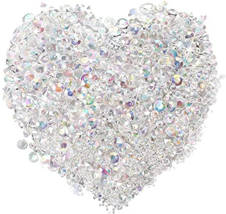 RICEEL Acrylic Gem Crystals, 4000 Pcs Vase Beads 3mm 6mm 10mm Table Scatter Diamonds Rhinestones for Table Decoration Filler Christmas Wedding Birthday Party