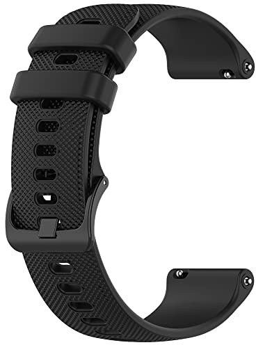 Kobmand Schnellwechsel-Armband,18mm 20mm 22mm Silikon Uhrenarmbänder für Garmin Ersatzarmband Uhr Damen & Herren (22mm, Schwarz)