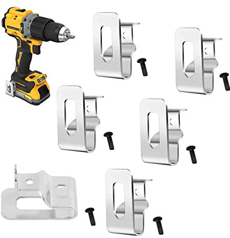 SHIYUAN 6Pcs Premium Iron Belt Clip Hooks, Easy to Use Tool Clips, Compatible With Various Driver/Drill Bit Drill Holster, Multipurpose Clips With Hooks for Professionals and Outdoor Enthusiasts