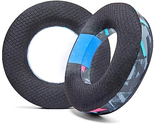WC Freeze DT770 – Kühlgel-Ohrpolster für Beyerdynamic DT770, DT990, DT880, MMX300, DT1770, DT1990 Kopfhörer | Außenseite aus Sportstoff, Geräuschisolierung, verstärkter Schaumstoff | 90's Black