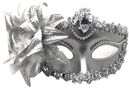 Maskerade Party Maske Halloween Venezianische Prinzessin Cosplay venezianische Maske Prop Make-up halbes Gesicht Set, Silberne Maske, Einheitsgr��e