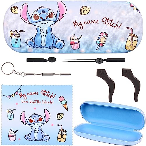 DIKLEY 3Pcs Neutral Flip Eyeglasses Cases,Unisex Fashion Hard Shell Glasses Case,With Protective Sunglasses Retainers nti-slip Silicone Cleaning Cloth