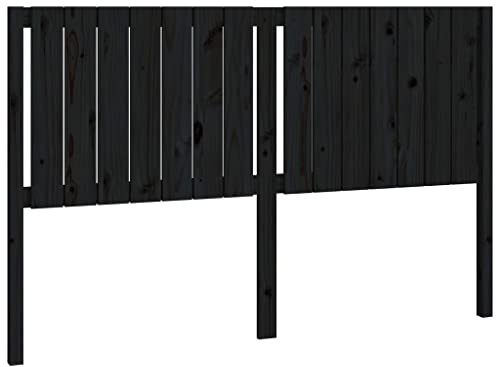 vidaXL Kopfteil Betthaupt Bettkopfteil für Bett Bettgestell Bettrahmen Holzbett Massivholzbett Schlafzimmer Schwarz 165,5x4x100cm Massivholz Kiefer