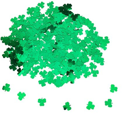 GoldRock Kleeblatt Deko Glücksklee Konfetti Grün,600 Stk Kleeblatt Glücksbringer Streudeko,Tischdeko Geburtstag,Silvester Deko 2024,St Patricks Day Deko,Glücksbringer Kleeblatt,Glückssteine Confetti