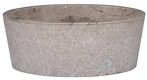 Homgoday Marmor Waschbecken Grau Ø40x15 cm, moderner Charme, Bad- oder Waschraumverzierung Model149179